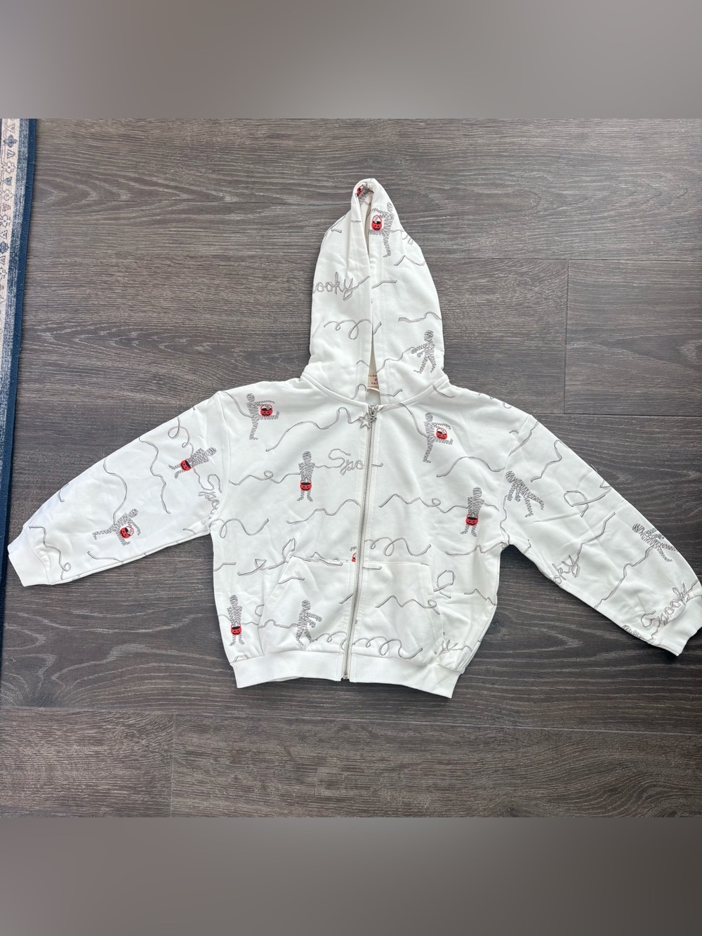 Elisabeth and Faith Halloween Mummy Zip-up Sweatshirt Hoodie - Size 6-7 NEW!